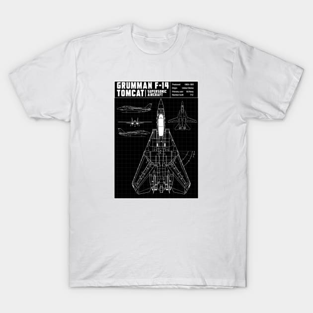 F14 TOMCAT DIAGRAM T-Shirt by theanomalius_merch